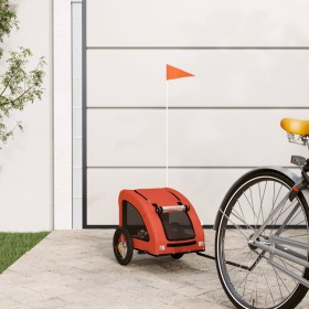 Remolque de bicicleta mascotas hierro tela Oxford naranja