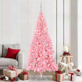 Árbol de Navidad con 300 LED con soporte Rosa 210 cm PVC