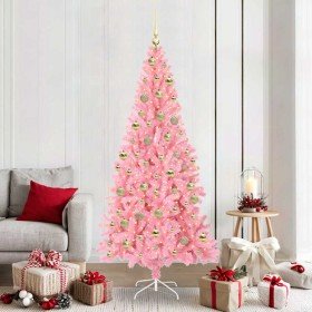 Árbol de Navidad con 300 LED con soporte Rosa 210 cm PVC en Arboles de navidad | Comprar online en Foro24