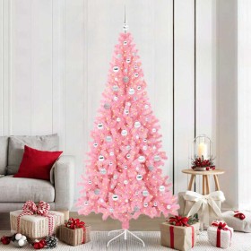 Árbol de Navidad con 300 LED con soporte Rosa 210 cm PVC