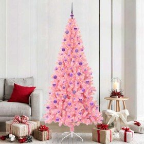 Árbol de Navidad con 300 LED con soporte Rosa 210 cm PVC en Arboles de navidad | Comprar online en Foro24