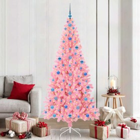 Árbol de Navidad con 300 LED con soporte Rosa 210 cm PVC