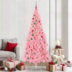 Árbol de Navidad con 300 LED con soporte Rosa 210 cm PVC