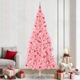 Árbol de Navidad con 300 LED con soporte Rosa 240 cm PVC en Arboles de navidad | Comprar online en Foro24
