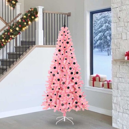 Árbol de Navidad con 300 LED con soporte Rosa 240 cm PVC