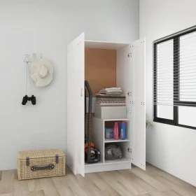 Weißer Sperrholzschrank 82,5 x 51,5 x 180 cm von vidaXL, Kleiderschränke - Ref: Foro24-803434, Preis: 174,31 €, Rabatt: %