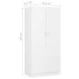 Armario de madera contrachapada blanco 82,5x51,5x180 cm de vidaXL, Armarios roperos - Ref: Foro24-803434, Precio: 174,28 €, D...