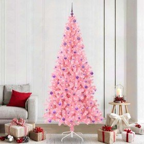 Árbol de Navidad con 300 LED con soporte Rosa 240 cm PVC