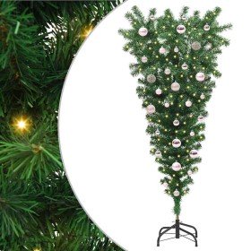 Árbol de Navidad artificial preiluminado invertido con conjunto