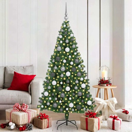 Árbol de Navidad artificial Verde 180 cm PVC y Acero y Plástico