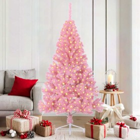 Árbol de Navidad Artificial Preiluminado Rosa 180 cm PVC