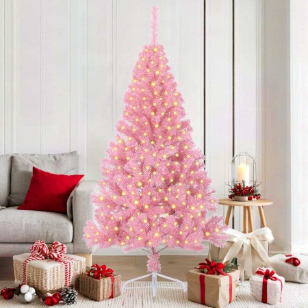 Árbol de Navidad Artificial Preiluminado Rosa 180 cm PVC