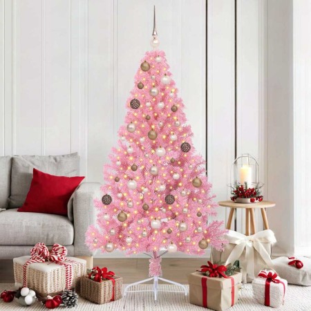 Árbol de Navidad Artificial Preiluminado Rosa 180 cm PVC
