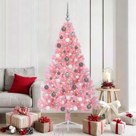 Árbol de Navidad Artificial Preiluminado Rosa 180 cm PVC