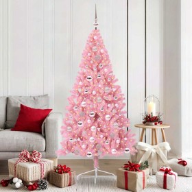 Árbol de Navidad Artificial Preiluminado Rosa 180 cm PVC