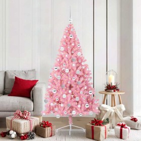 Árbol de Navidad Artificial Preiluminado Rosa 180 cm PVC