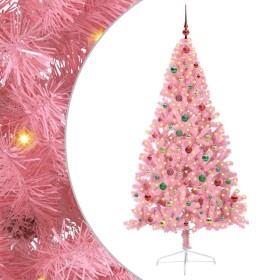 Árbol de Navidad Artificial Preiluminado Rosa 180 cm PVC