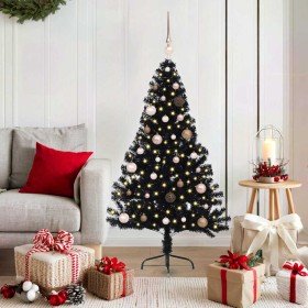 Árbol de Navidad Artificial Preiluminado Negro 150 cm PVC en Arboles de navidad | Comprar online en Foro24