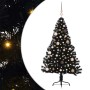 Árbol de Navidad Artificial Preiluminado Negro 150 cm PVC