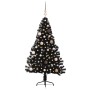 Árbol de Navidad Artificial Preiluminado Negro 150 cm PVC