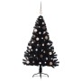 Árbol de Navidad Artificial Preiluminado Negro 150 cm PVC