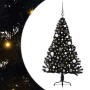 Árbol de Navidad Artificial Preiluminado Negro 150 cm PVC