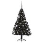 Árbol de Navidad Artificial Preiluminado Negro 150 cm PVC