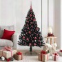 Árbol de Navidad Artificial Preiluminado Negro 150 cm PVC