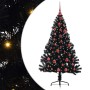 Árbol de Navidad Artificial Preiluminado Negro 150 cm PVC