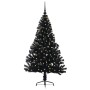 Árbol de Navidad Artificial Preiluminado Negro 150 cm PVC