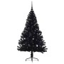 Árbol de Navidad Artificial Preiluminado Negro 150 cm PVC