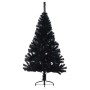 Árbol de Navidad Artificial Preiluminado Negro 150 cm PVC