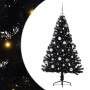 Árbol de Navidad Artificial Preiluminado Negro 150 cm PVC
