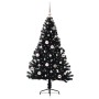 Árbol de Navidad Artificial Preiluminado Negro 150 cm PVC