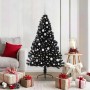 Árbol de Navidad Artificial Preiluminado Negro 150 cm PVC
