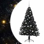 Árbol de Navidad Artificial Preiluminado Negro 150 cm PVC