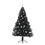 Árbol de Navidad Artificial Preiluminado Negro 150 cm PVC