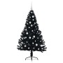 Árbol de Navidad Artificial Preiluminado Negro 150 cm PVC