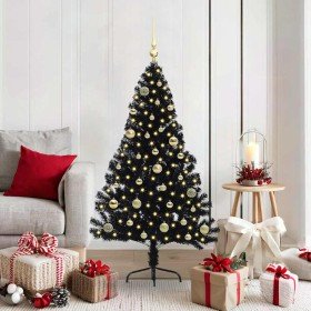 Árbol de Navidad Artificial Preiluminado Negro 150 cm PVC en Arboles de navidad | Comprar online en Foro24