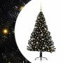 Árbol de Navidad Artificial Preiluminado Negro 150 cm PVC