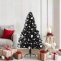 Árbol de Navidad Artificial Preiluminado Negro 150 cm PVC