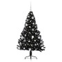 Árbol de Navidad Artificial Preiluminado Negro 150 cm PVC