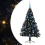 Árbol de Navidad Artificial Preiluminado Negro 150 cm PVC