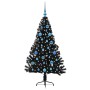 Árbol de Navidad Artificial Preiluminado Negro 150 cm PVC