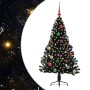 Árbol de Navidad Artificial Preiluminado Negro 150 cm PVC