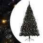 Árbol de Navidad Artificial Preiluminado Negro 210 cm PVC