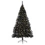 Árbol de Navidad Artificial Preiluminado Negro 210 cm PVC
