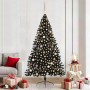 Árbol de Navidad Artificial Preiluminado Negro 210 cm PVC