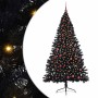 Árbol de Navidad Artificial Preiluminado Negro 210 cm PVC
