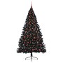 Árbol de Navidad Artificial Preiluminado Negro 210 cm PVC